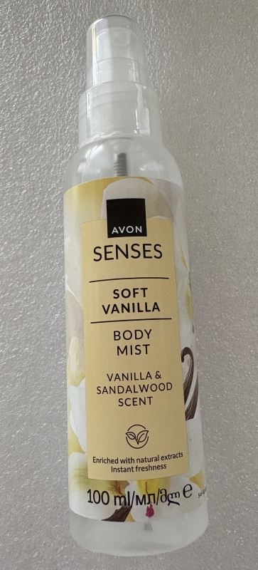 AVON senses SOFT VANILLA Körperspray Vanille & Sandelholz/100